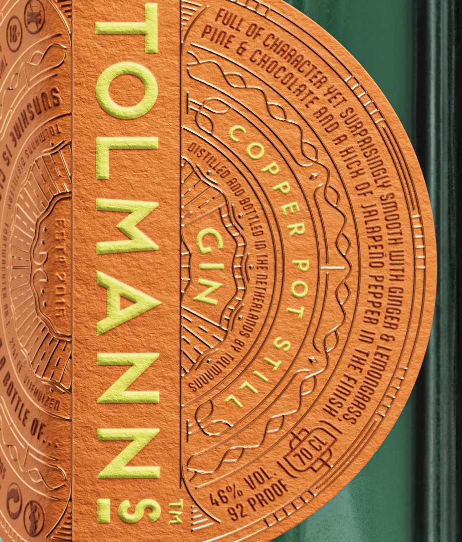 Tolmanns Gin label detail